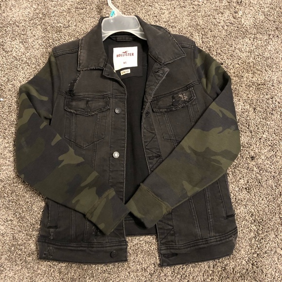 black camo jean jacket
